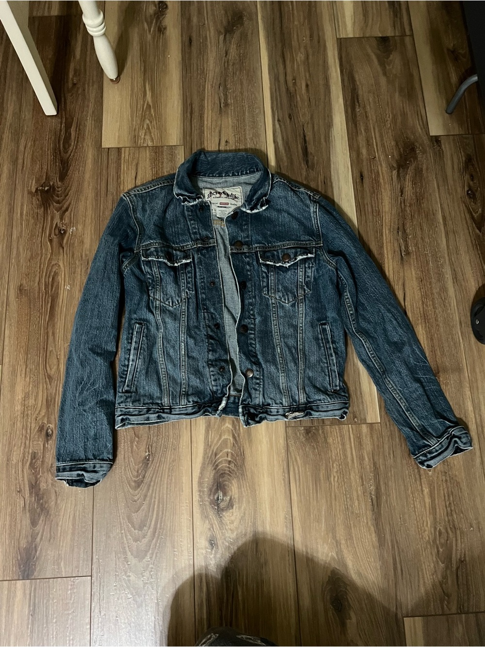 Abercrombie & Fitch Distressed Dark Blue Denim Jacket